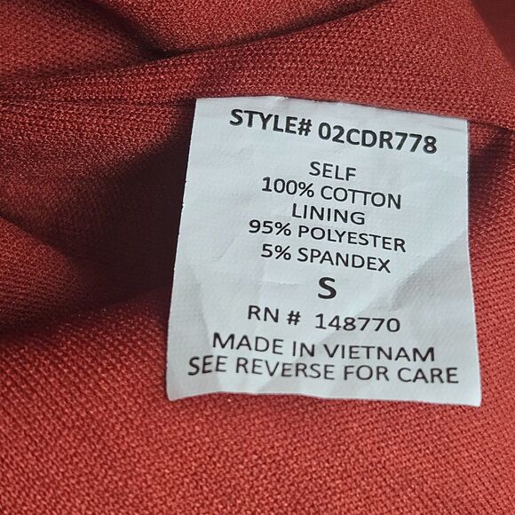 SIENNA SKY Cotton Mini Dress Womens SMALL or XS Fall Rust - Picture 8 of 12